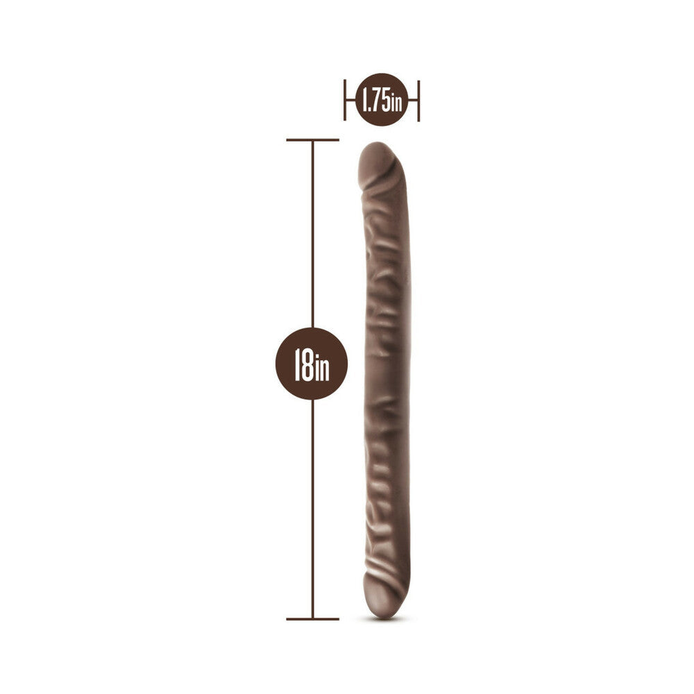 Blush Dr. Skin 18 in. Double Dildo Brown - Fantasies Boutique