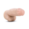 Dr. Skin Plus Girthy 7 in. Triple Density Posable Dildo with Balls Beige