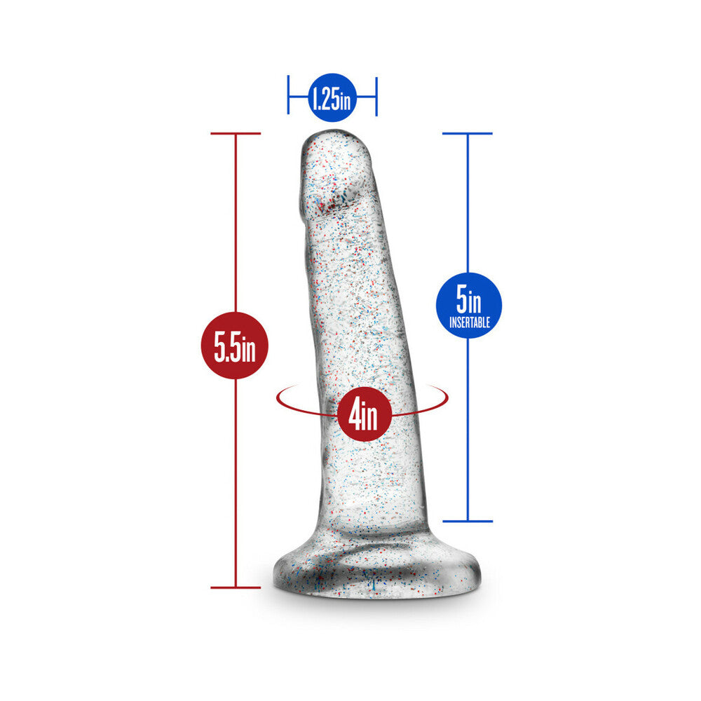 Naturally Yours 5.5 in. Glitter Dong Realistic Dildo Sparkling Clear - Fantasies Boutique