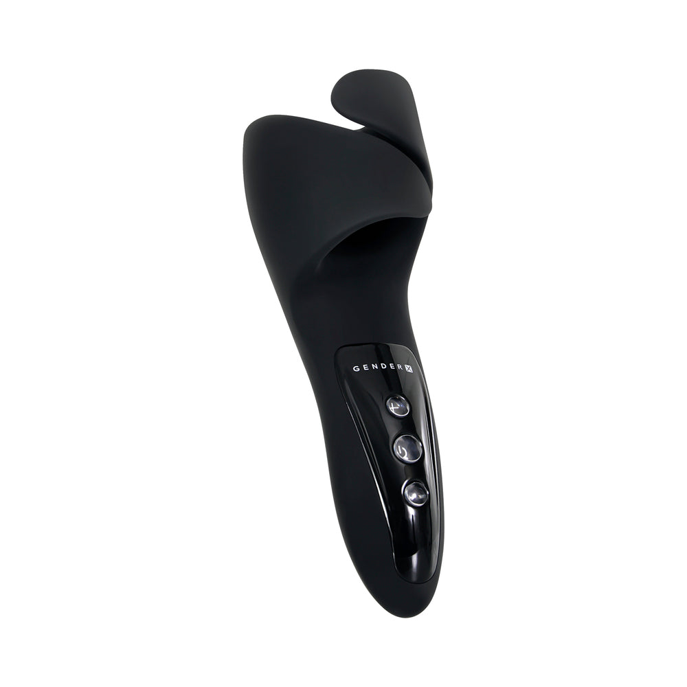 Gender X The Embrace Rechargeable Vibrating Pulsing Silicone Masturbator Black - Fantasies Boutique