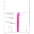 RealRock Glow in the Dark Double Dong 15 in. Dual-Ended Dildo Neon Pink - Fantasies Boutique