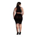 Le Desir Shade Kala XXXVII 2-Piece with Turtleneck, Crop Top & Skirt Black Queen Size - Fantasies Boutique