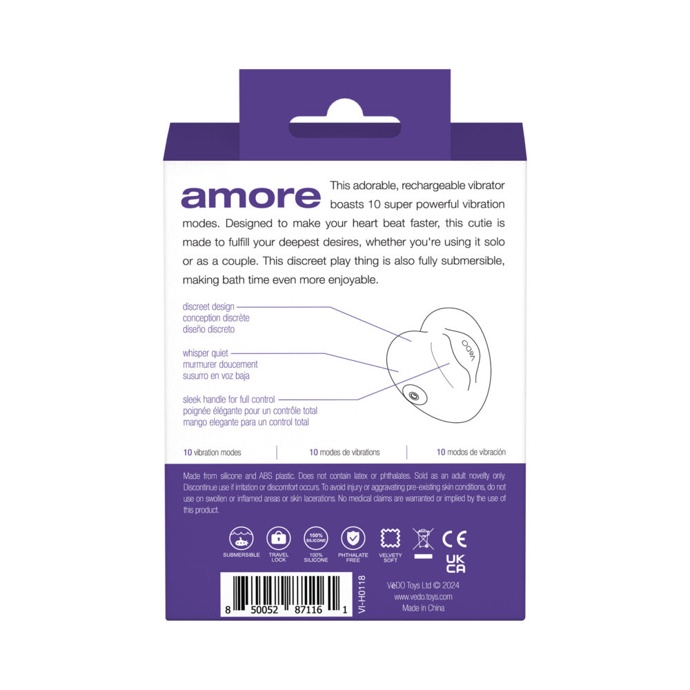 VeDO Amore Rechargeable Pleasure Vibe Purple - Fantasies Boutique