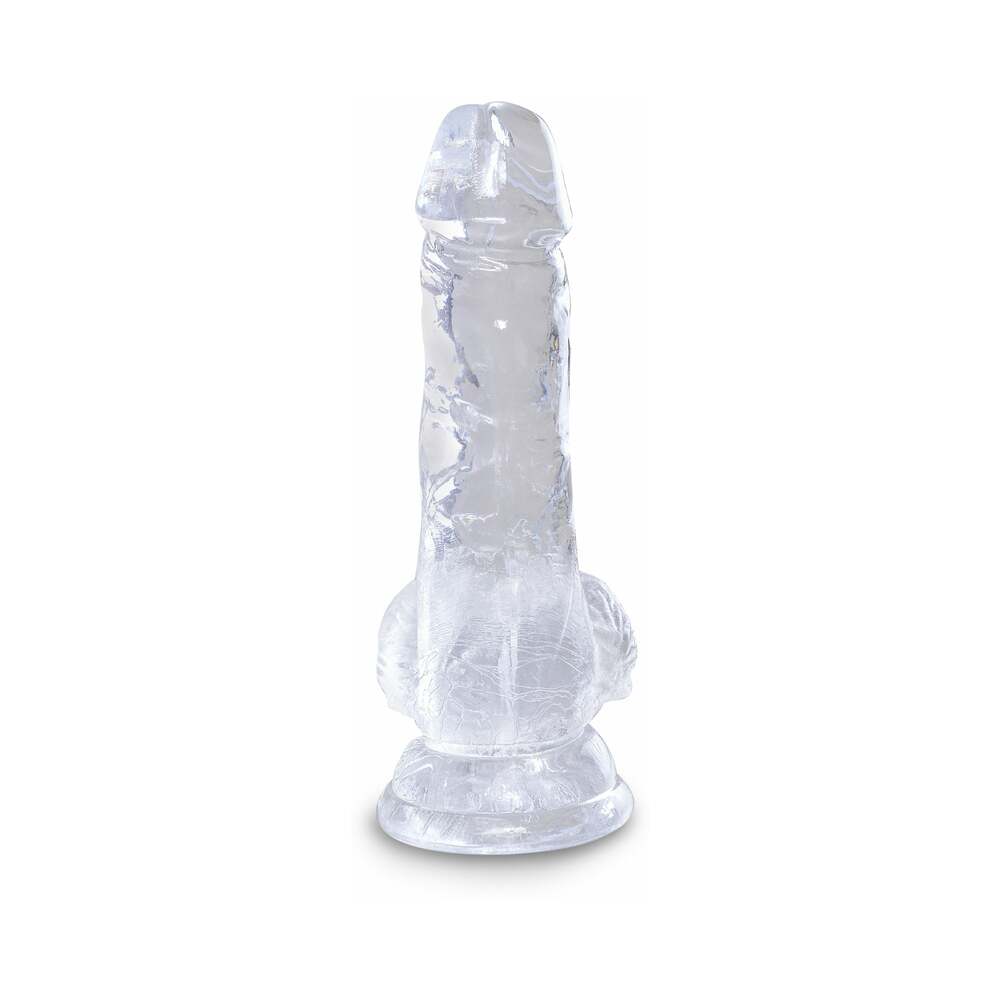 King Cock Clear 5 in. Cock With Balls Realistic Suction Cup Dildo - Fantasies Boutique