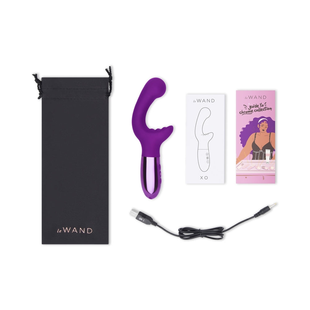 Le Wand XO Rechargeable Double-Motor Wave Silicone Dual Stimulation Vibrator Dark Cherry - Fantasies Boutique