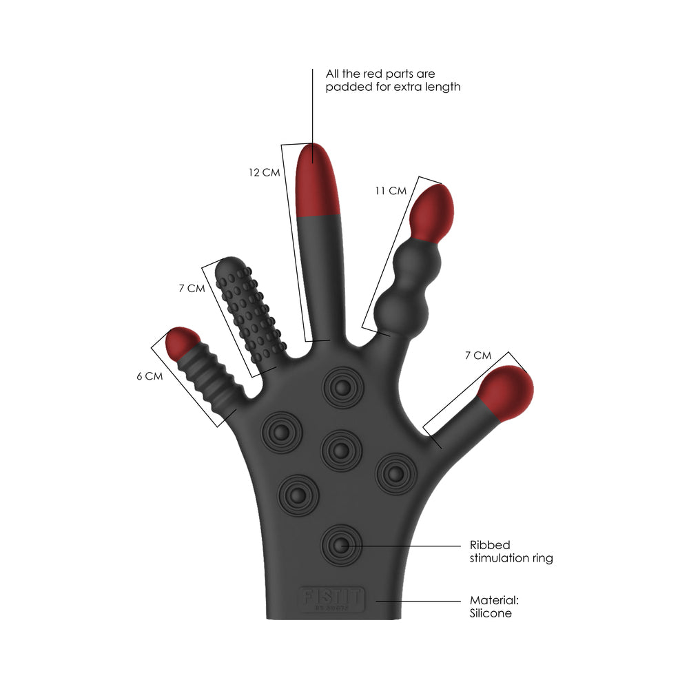 Shots Fist It Silicone Stimulation Glove Black - Fantasies Boutique