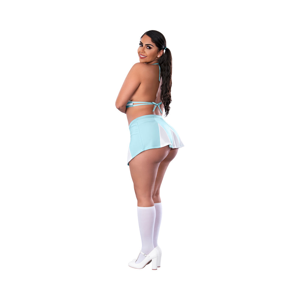 Magic Silk Dress Up Head Cheerleader Costume Blue Queen Size - Fantasies Boutique