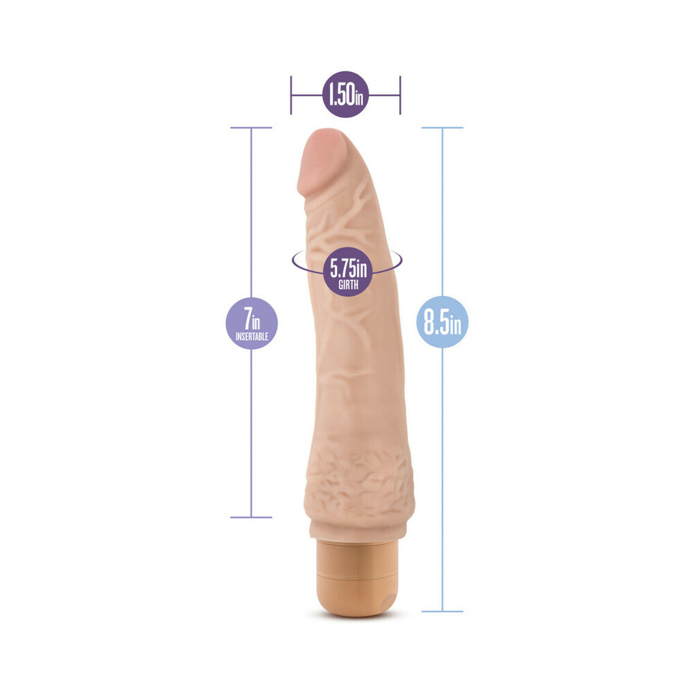 Dr. Skin Vibe 7 Realistic 8.5 in. Vibrating Dildo Beige - Fantasies Boutique