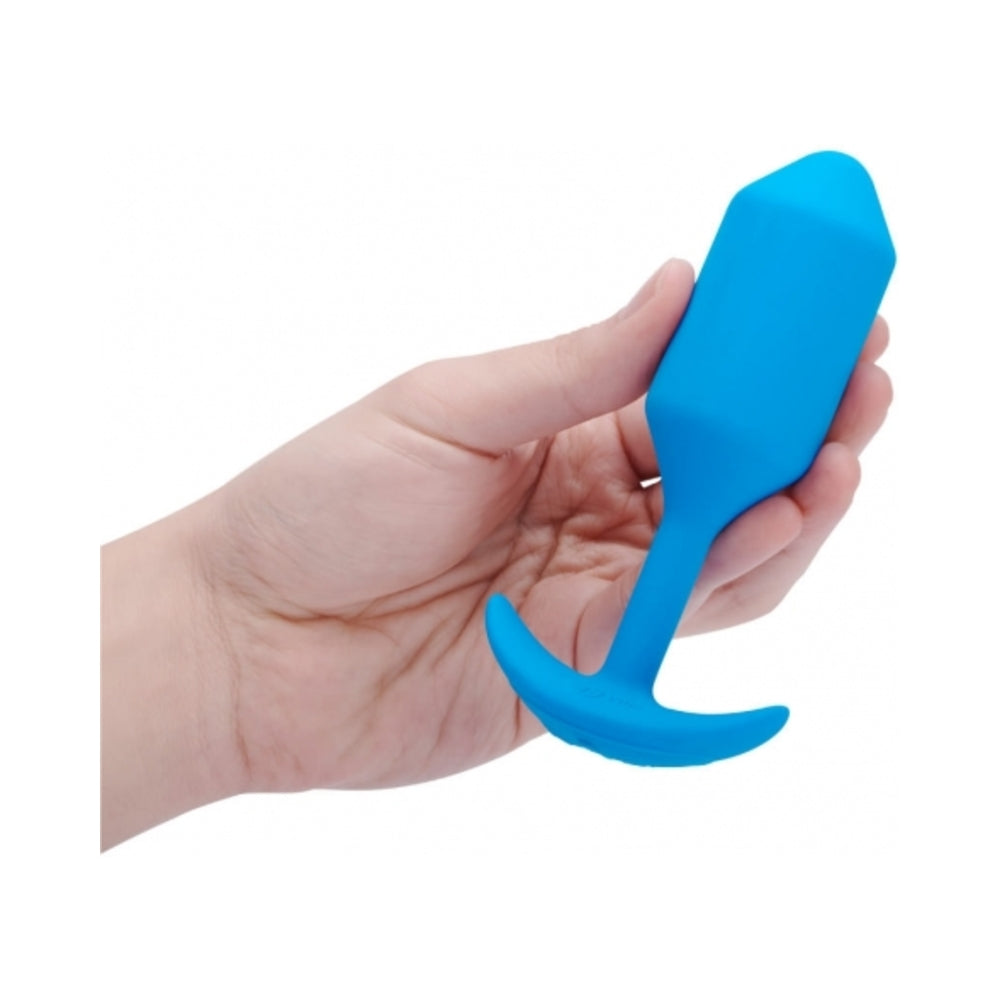 b-Vibe Vibrating Snug Plug 3 Rechargeable Weighted Silicone Anal Plug Blue - Fantasies Boutique