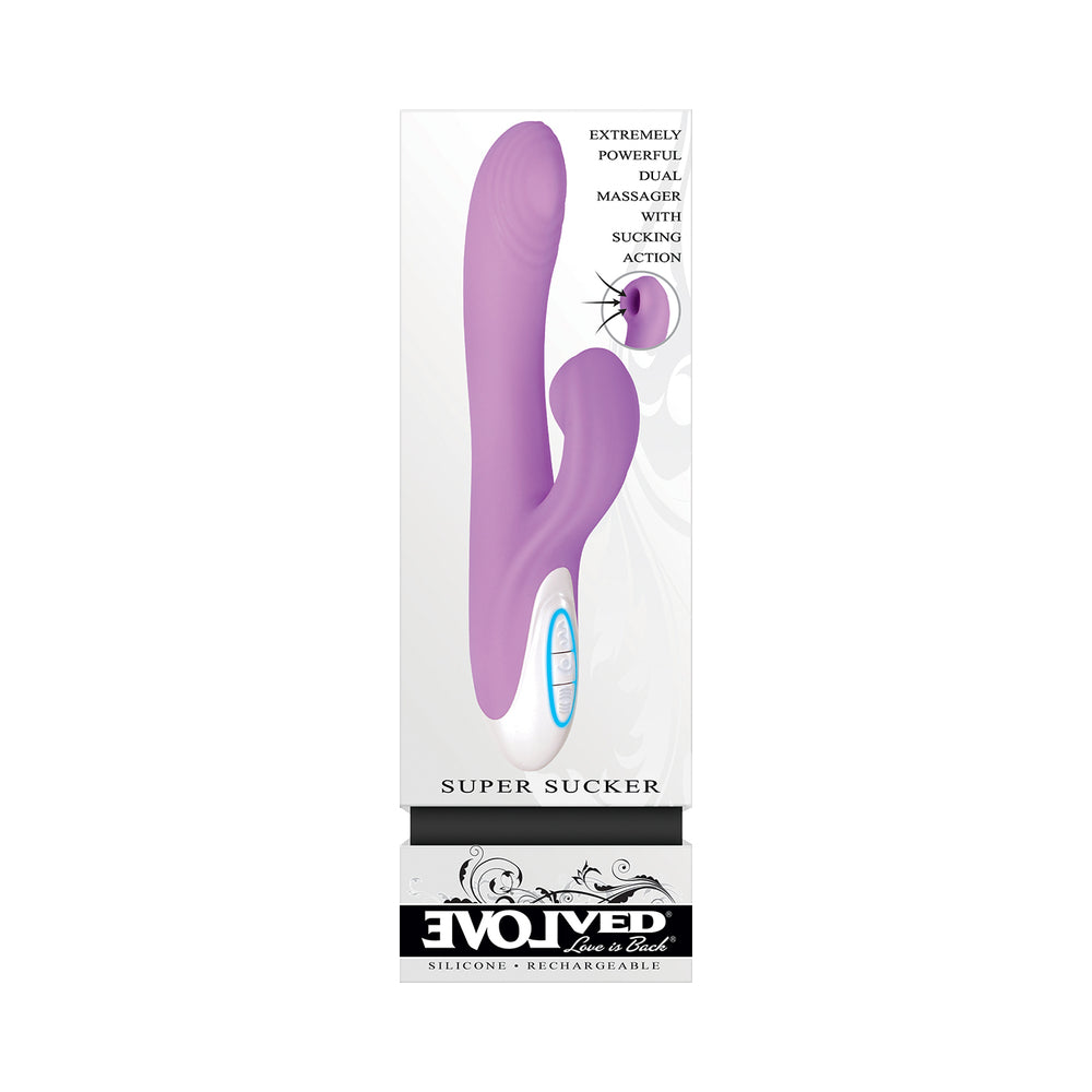 Evolved Super Sucker Rechargeable Thumping Suction Silicone Dual Stimulator Purple - Fantasies Boutique