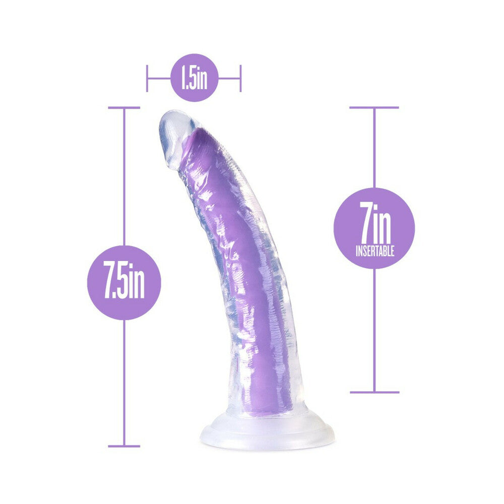 Neo Elite Glow in the Dark Light 7 in. Silicone Dual-Density Dildo Neon Purple - Fantasies Boutique