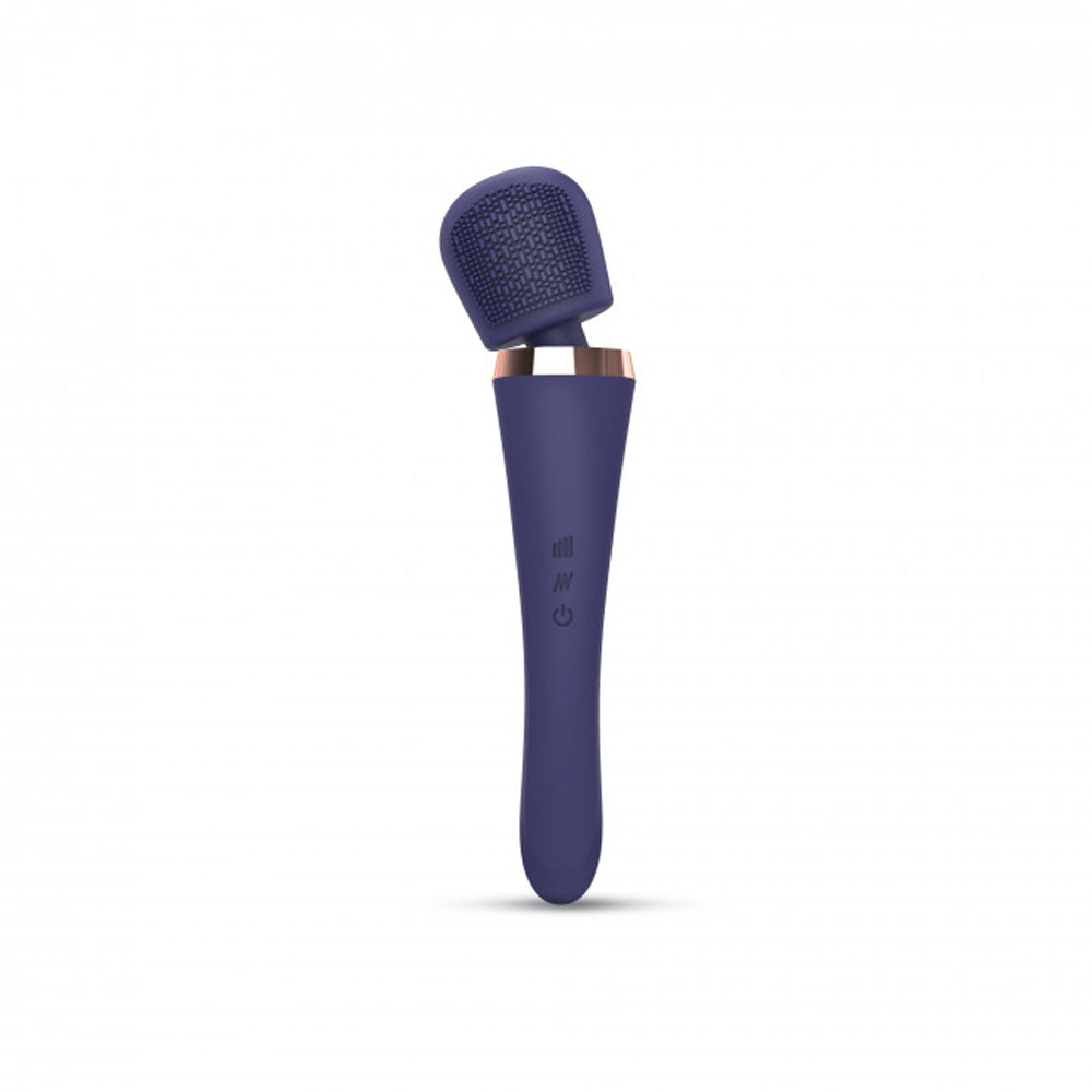 Love to Love Brush Crush Rechargeable Textured Head Wand Vibrator Midnight Indigo - Fantasies Boutique