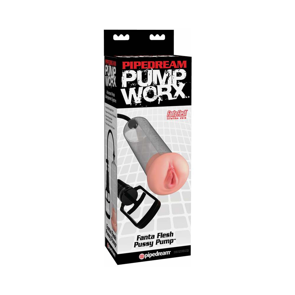 Pump Worx Fanta Flesh Pussy Pump Beige/Clear - Fantasies Boutique
