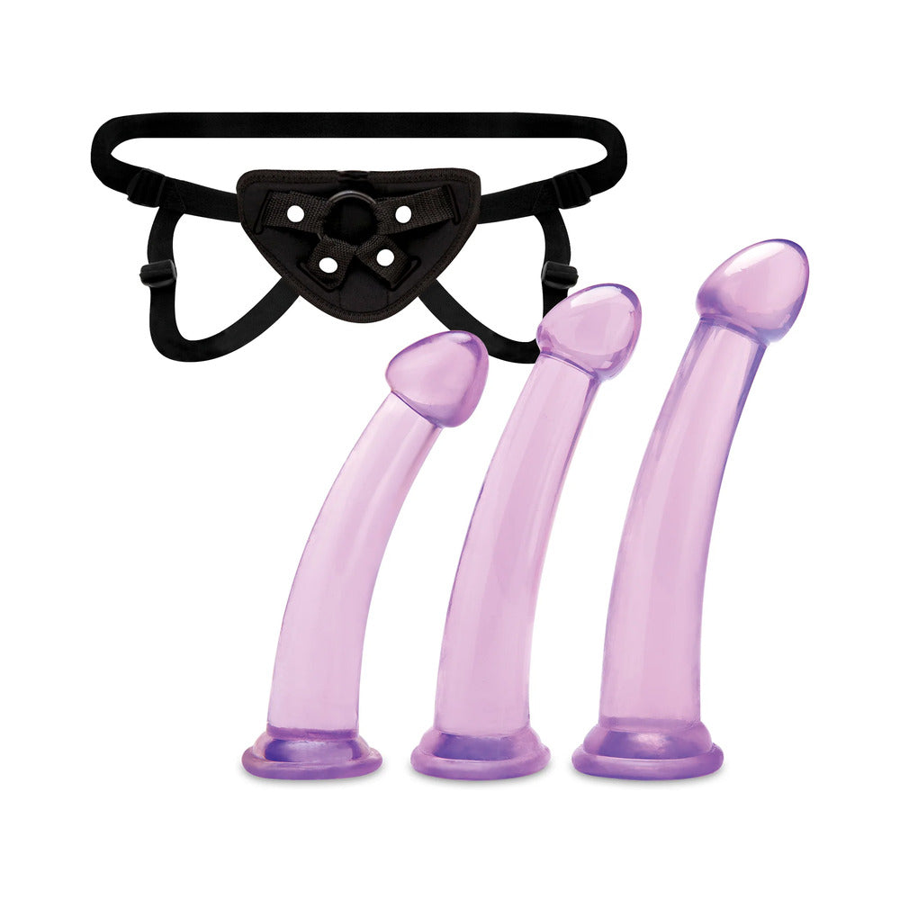 Lux Fetish Size Up 3-Piece Dildo & Harness Pegging Training Set - Fantasies Boutique