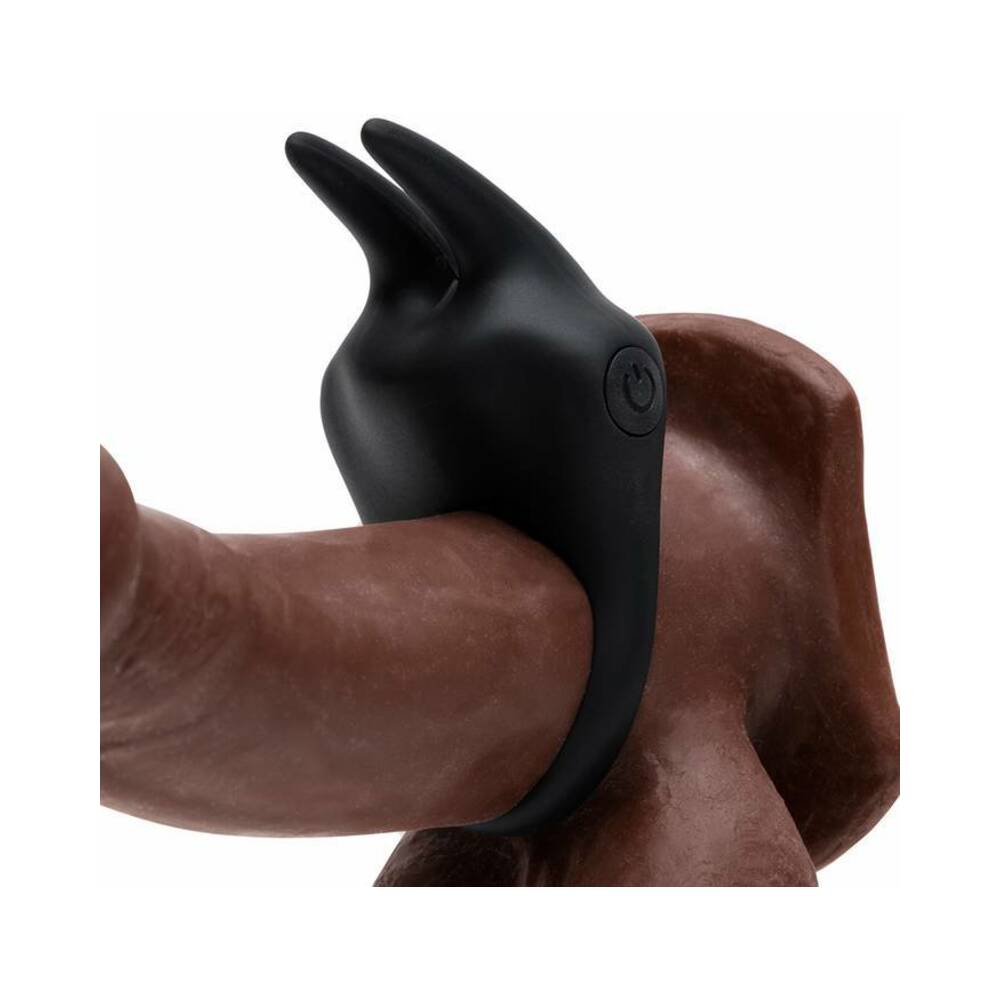 Fifty Shades of Grey Sensation Rechargeable Silicone Vibrating Rabbit Love Ring Black - Fantasies Boutique