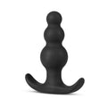Anal Adventures Platinum Silicone Beaded Plug Black - Fantasies Boutique