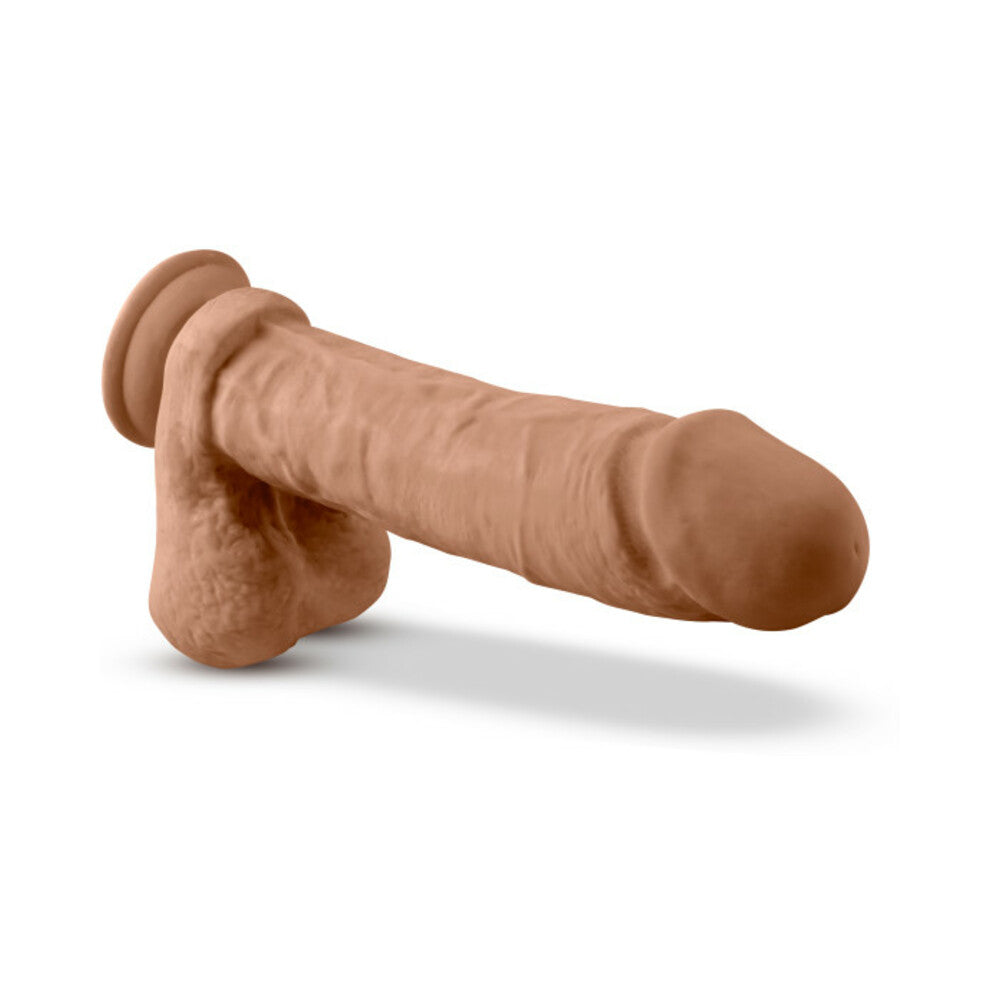 Blush Dr. Skin Silicone Dr. Julian Realistic 9 in. Posable Dildo with Balls & Suction Cup Tan - Fantasies Boutique