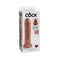 King Cock 7 in. Uncut Cock Realistic Dildo With Moveable Foreskin & Suction Cup Tan - Fantasies Boutique