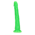 RealRock Glow in the Dark Slim 11 in. Dildo Neon Green - Fantasies Boutique