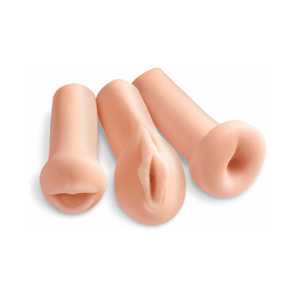 PDX All 3 Holes 3-Piece Stroker Set Beige - Fantasies Boutique