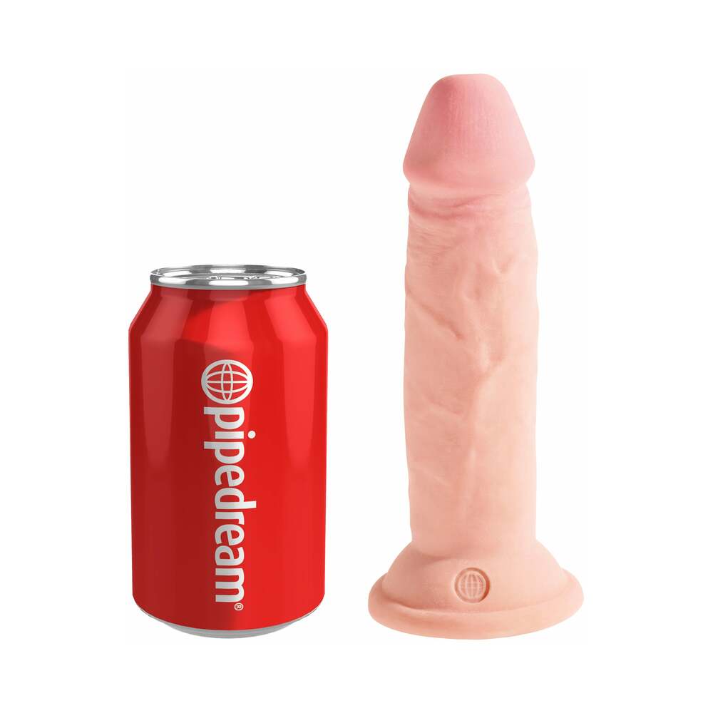King Cock Plus 6 in. Triple Density Cock Realistic Dildo With Suction Cup Beige - Fantasies Boutique