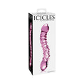 Pipedream Icicles No. 55 Curved Textured 7.75 in. Dual-Ended Glass Dildo Pink - Fantasies Boutique