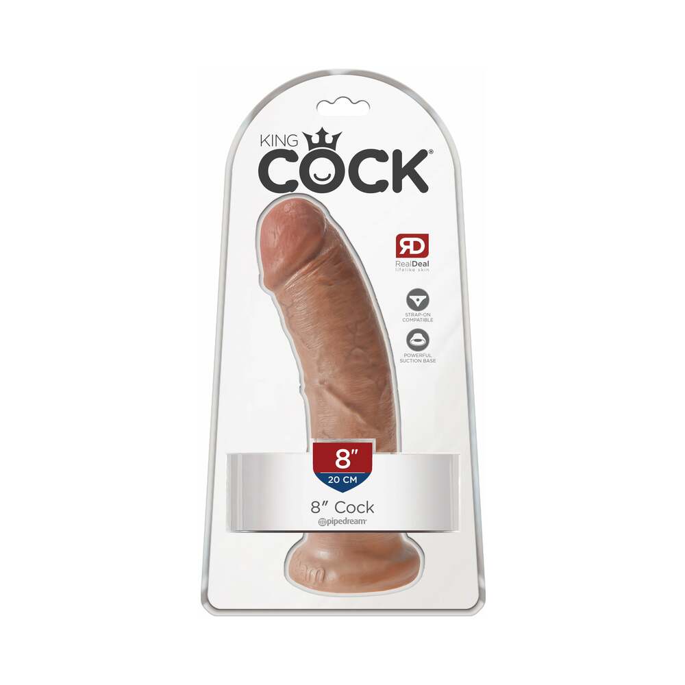 King Cock 8 in. Cock Realistic Dildo With Suction Cup Tan - Fantasies Boutique