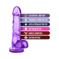 B Yours Sweet 'n Hard 4 Realistic 7 in. Dildo with Balls Purple - Fantasies Boutique