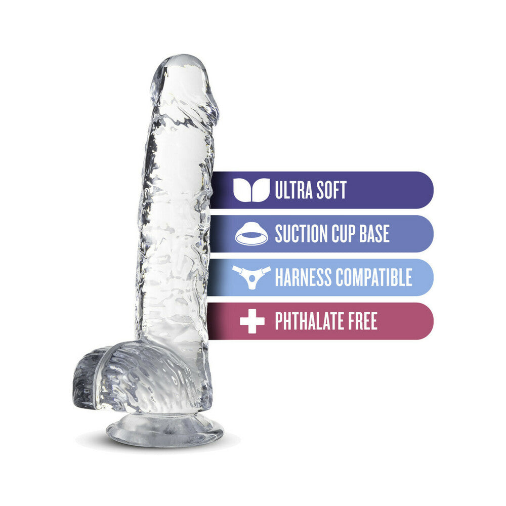 Blush Naturally Yours Crystalline 6 in. Dildo with Balls & Suction Cup Diamond - Fantasies Boutique