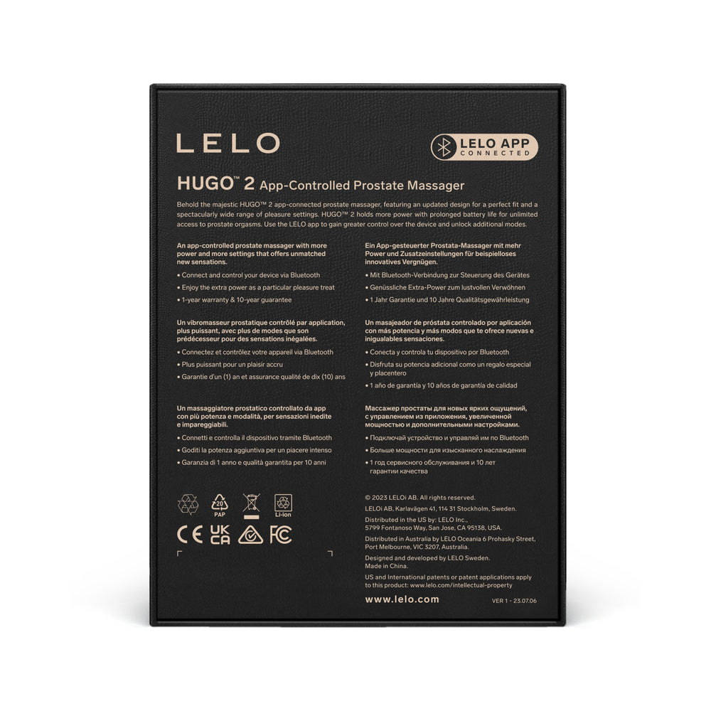 LELO HUGO 2 Prostate Massager Black - Fantasies Boutique