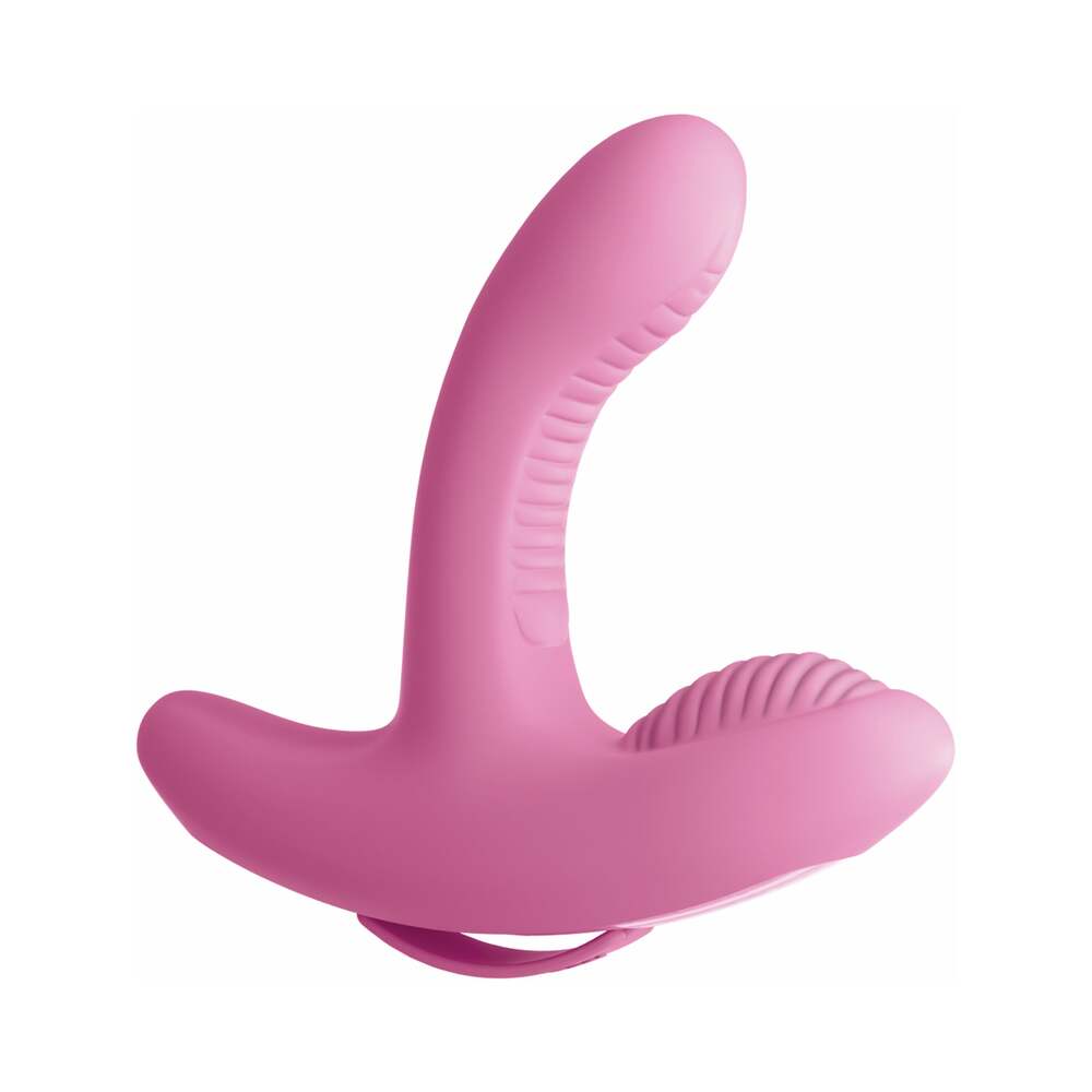 Pipedream 3Some Rock n' Grind Dual Stimulation Silicone Vibrator Pink - Fantasies Boutique