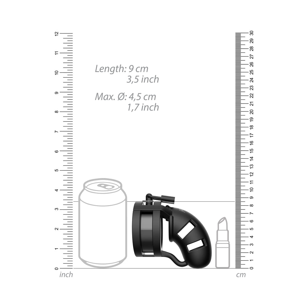 Shots ManCage Model 18 Adjustable 3.5 in. Silicone Ballsplitter Cock Cage Black - Fantasies Boutique