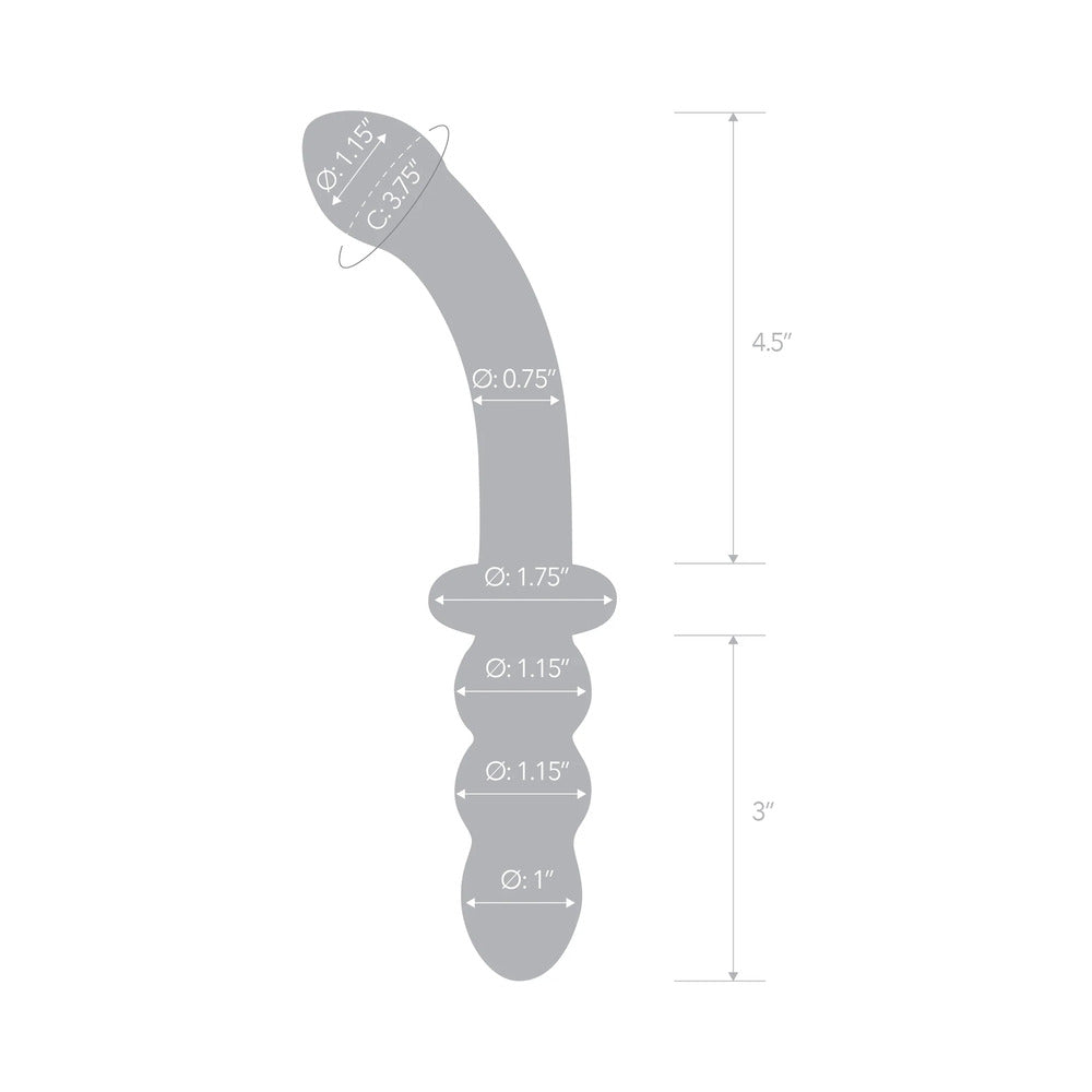 Glas 8 in. Ribbed G-Spot Glass Dildo - Fantasies Boutique