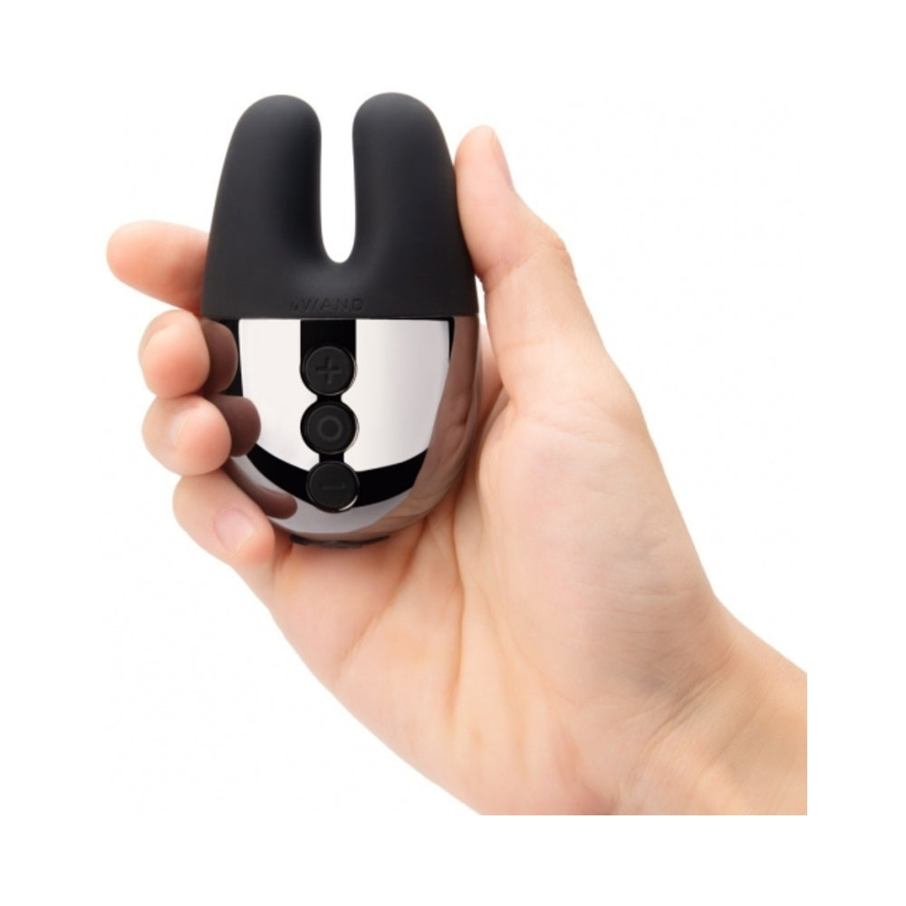 Le Wand Chrome Double Vibe Rechargeable Silicone Mini Vibrator Black - Fantasies Boutique