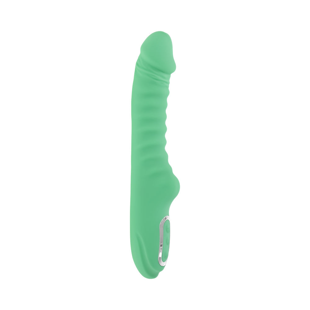 Evolved Full Throttle Rechargeable Warming Vibrator Silicone Mint Green