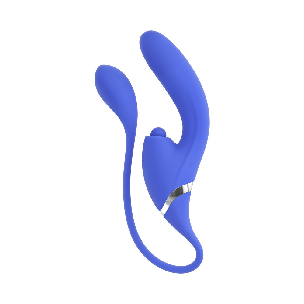 Evolved All In Rechargeable Dual Vibrating Tapping Vibe Silicone Blue