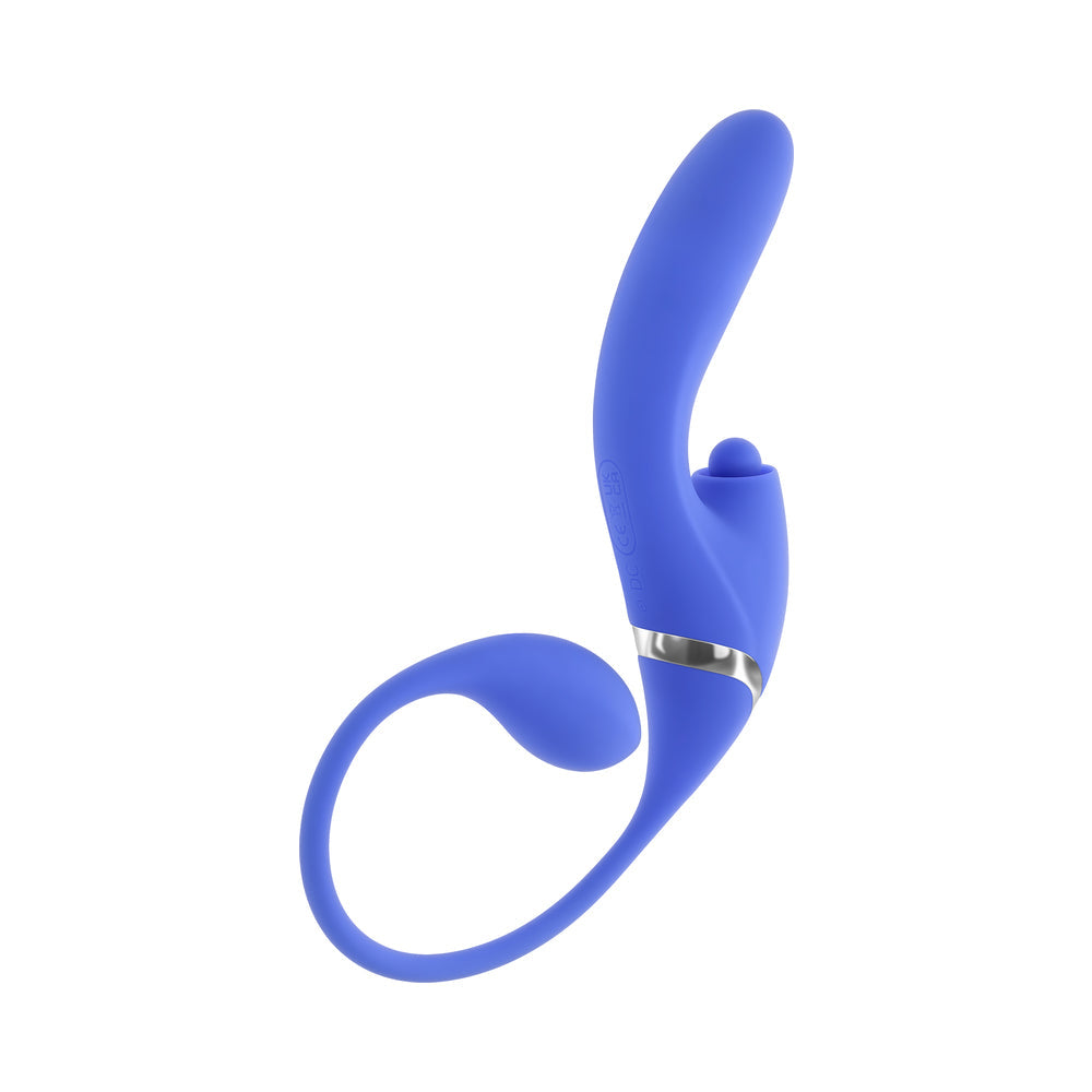 Evolved All In Rechargeable Dual Vibrating Tapping Vibe Silicone Blue