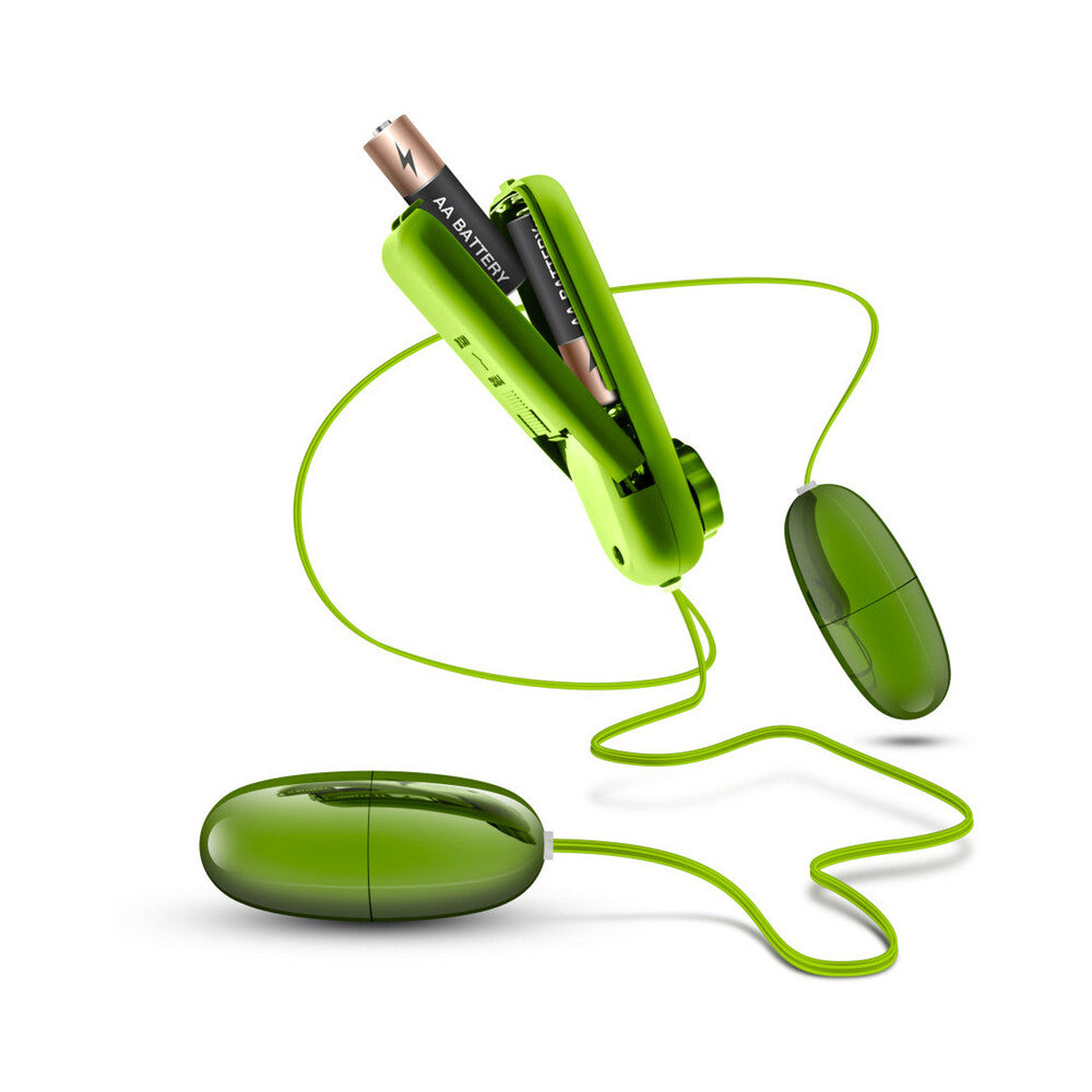 B Yours Double Pop Eggs Remote-Controlled Dual Bullet Vibrator Lime - Fantasies Boutique