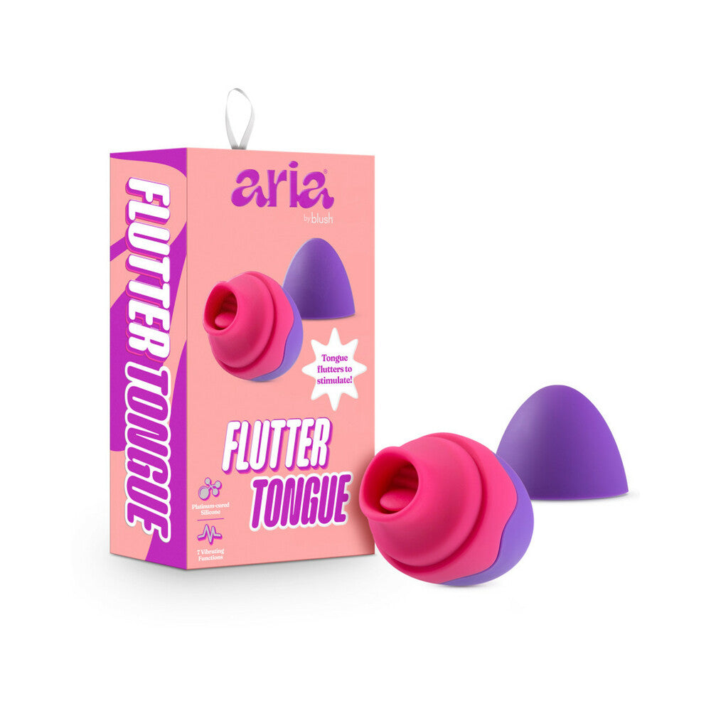 Aria Flutter Tongue Rechargeable Silicone Flicking Vibrator Purple - Fantasies Boutique