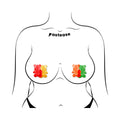 Pastease Gummy Bear Breast Pasties Red/Yellow & Orange/Green