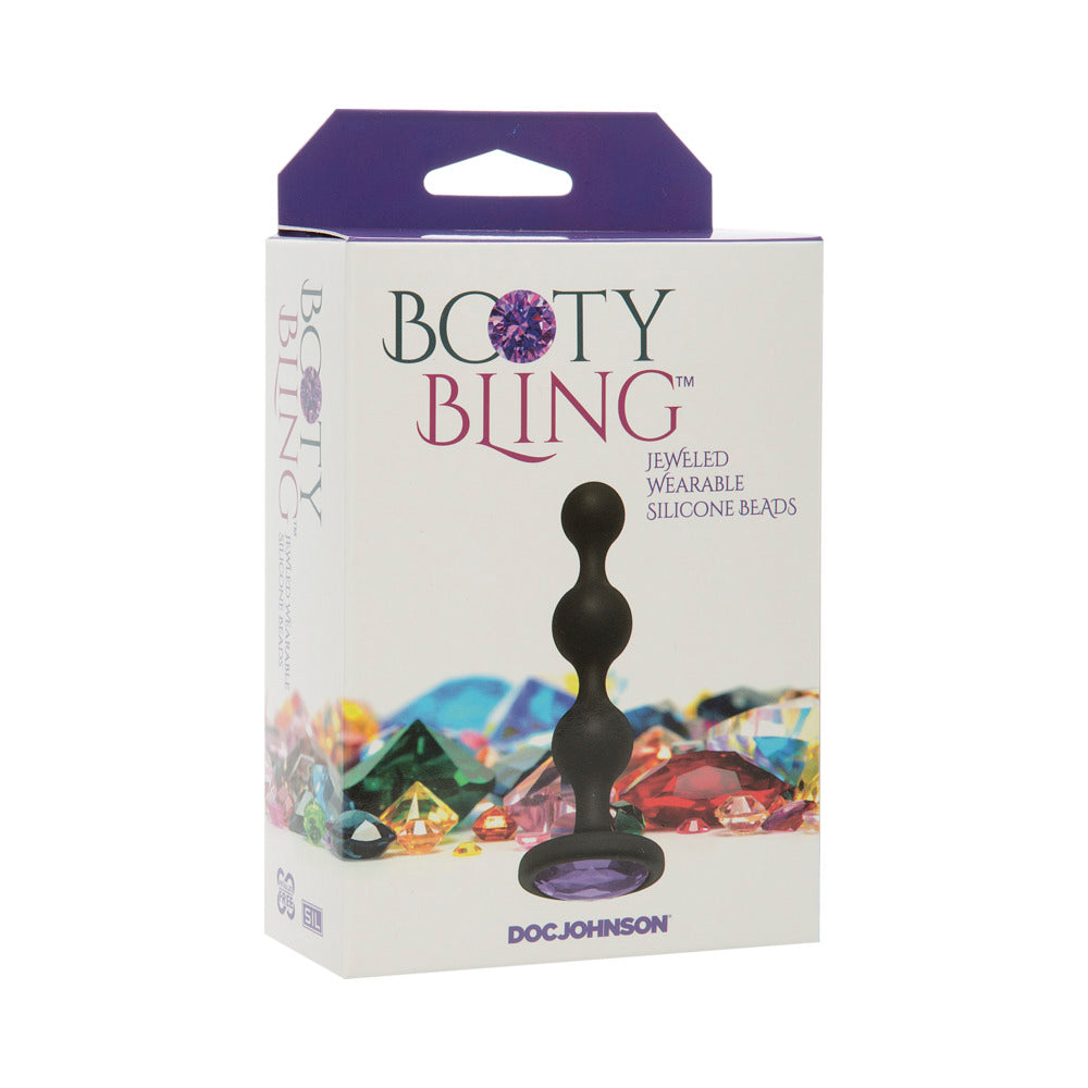 Booty Bling Jeweled Wearable Silicone Beads Purple - Fantasies Boutique