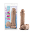 Au Naturel 8 in. Posable Dual Density Dildo with Balls Tan - Fantasies Boutique