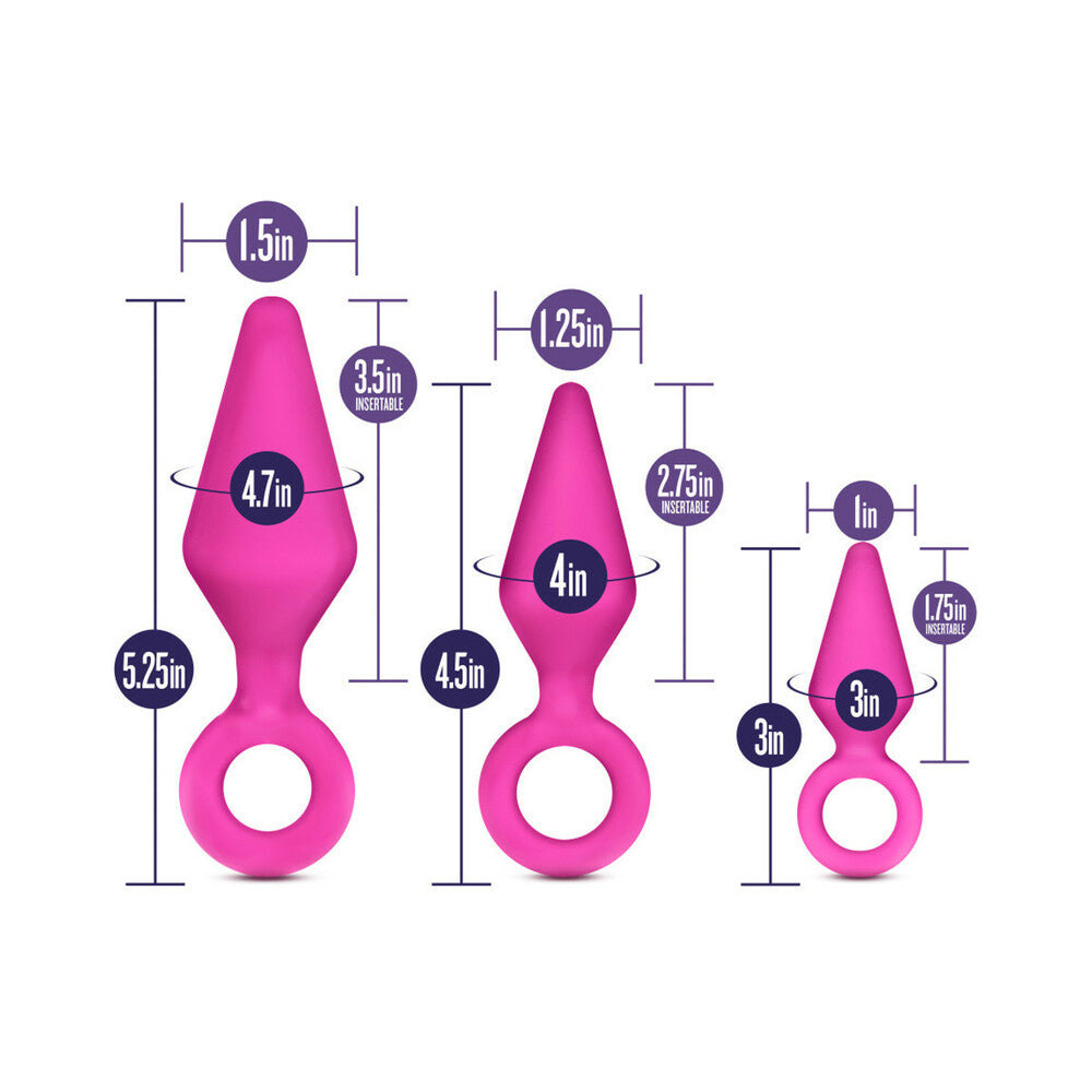 Blush Luxe Candy Rimmer 3-Piece Silicone Anal Plug Kit Pink - Fantasies Boutique