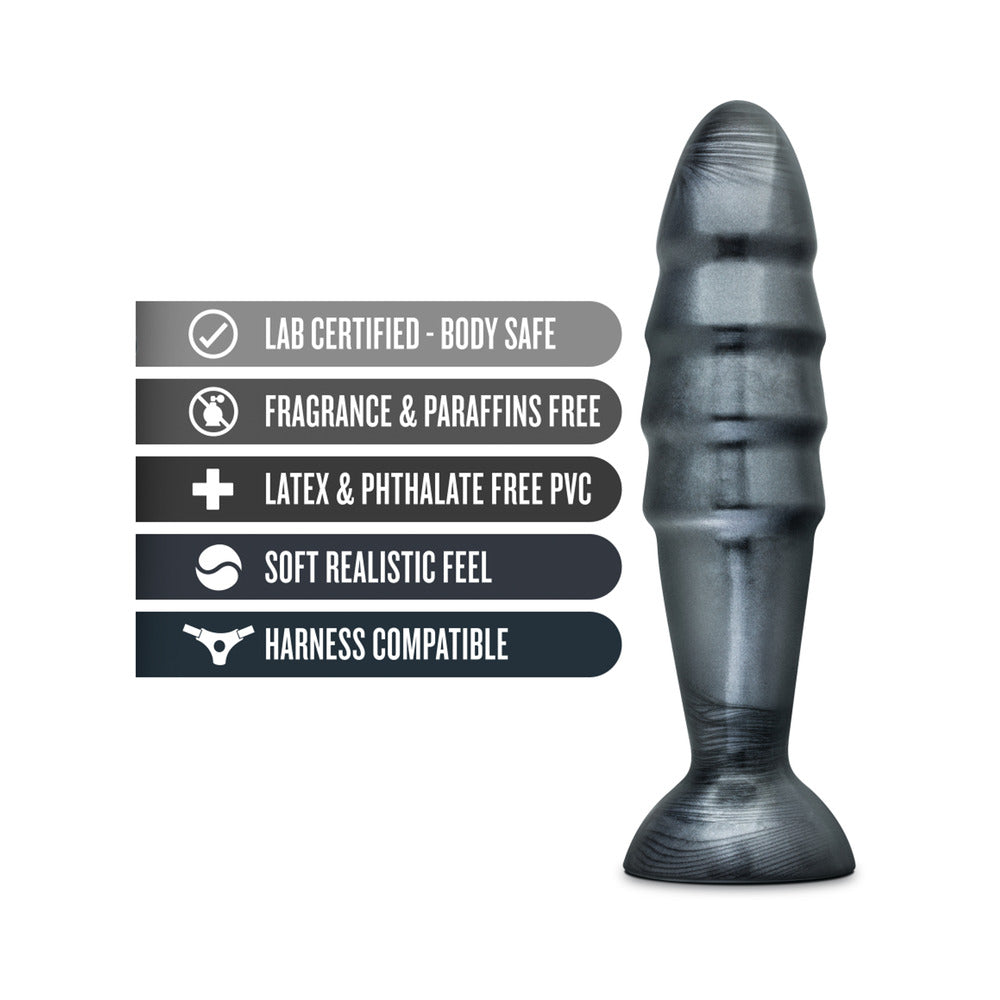 Blush Jet Destructor 10.75 in. Anal Plug Carbon Metallic Black - Fantasies Boutique