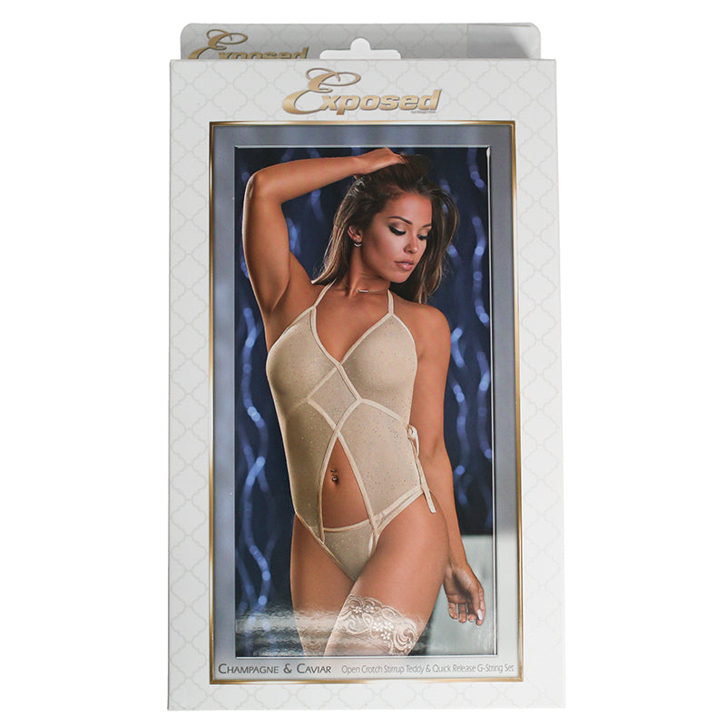 Champagne & Caviar Teddy & GString NU LX - Fantasies Boutique
