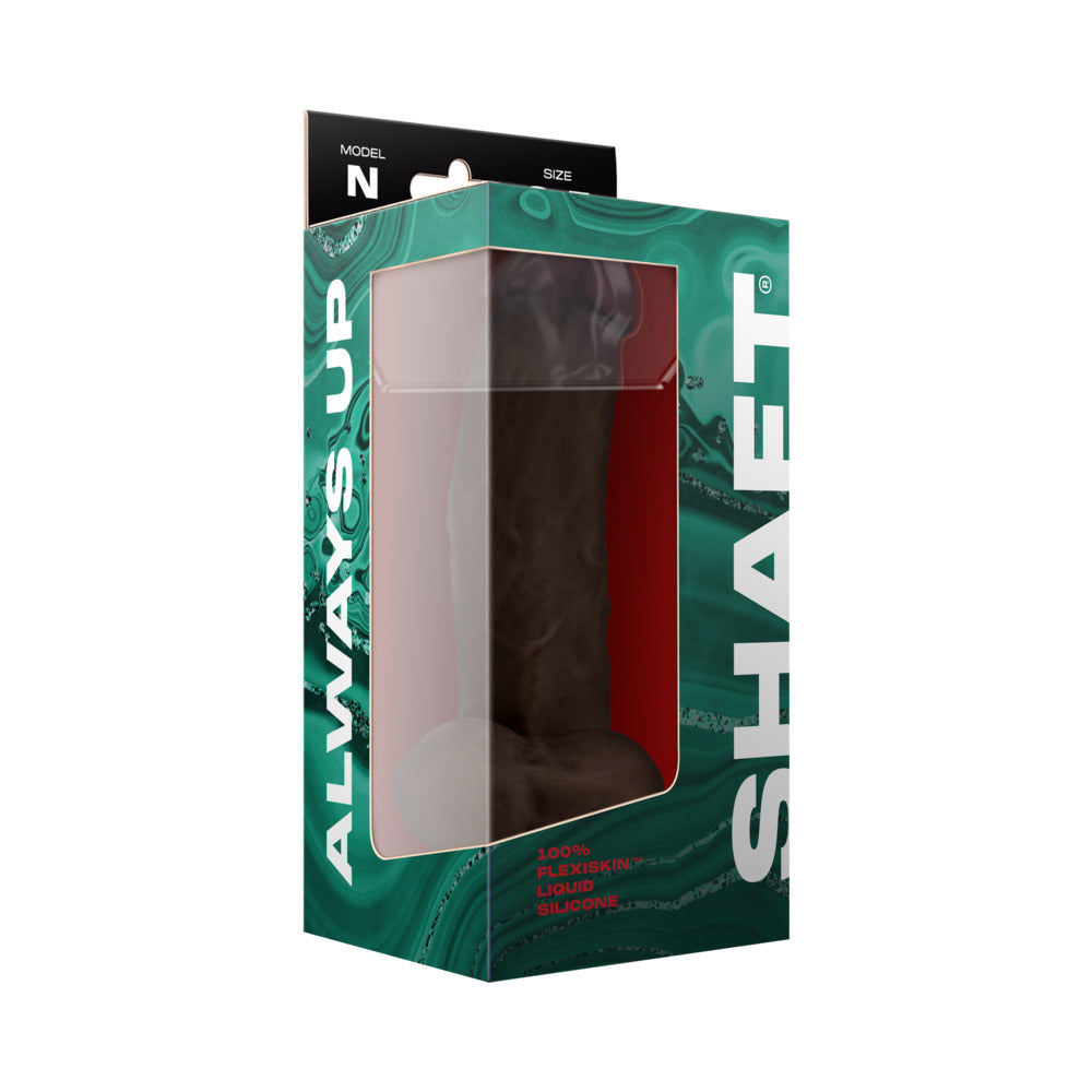 Shaft Model N: 8.5 in. Dual Density Silicone Dildo with Balls Mahogany - Fantasies Boutique