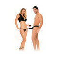 Fetish Fantasy Series For Him or Her Vibrating 6 in. Hollow Strap-On Black - Fantasies Boutique