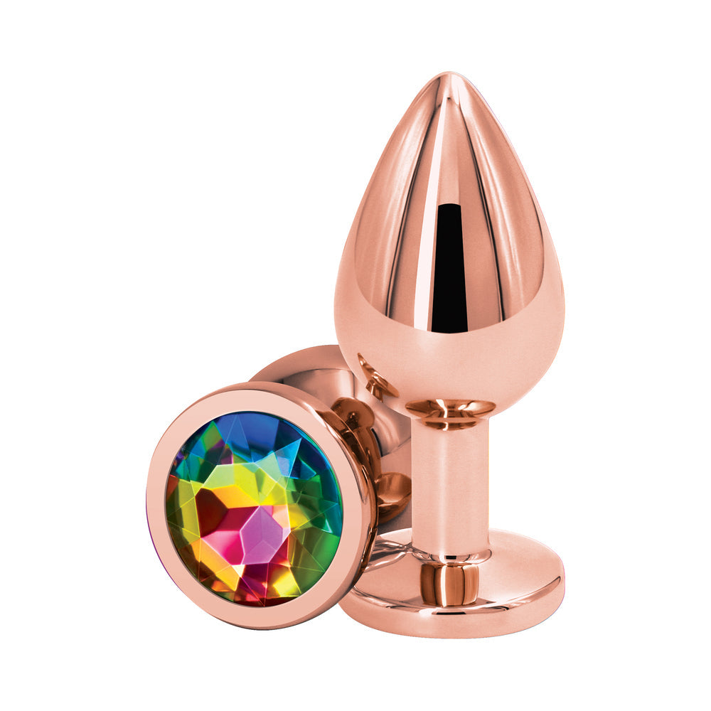 Rear Assets Rose Gold Anal Plug Medium Rainbow - Fantasies Boutique