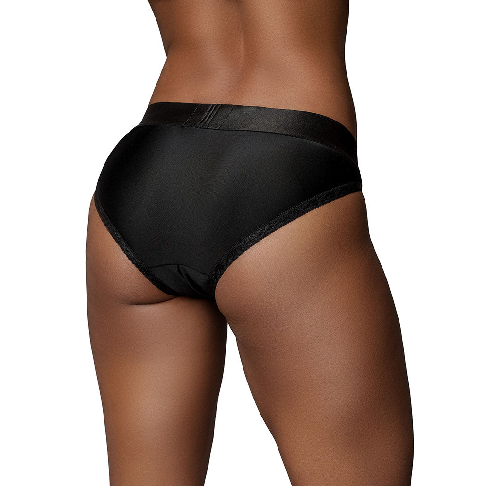 Ouch! Vibrating Strap-on Hipster Black M/L - Fantasies Boutique