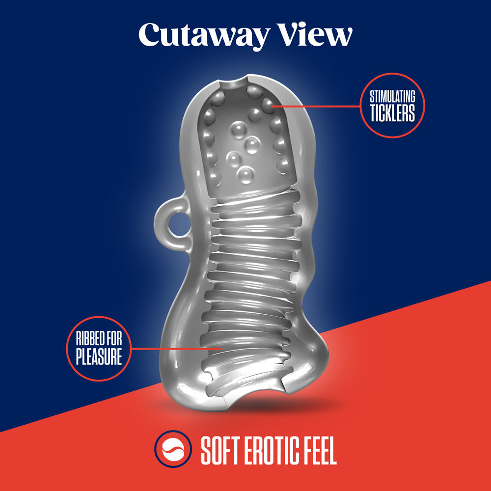 RIZE! Squeezy Ergonomic Stroker Clear - Fantasies Boutique